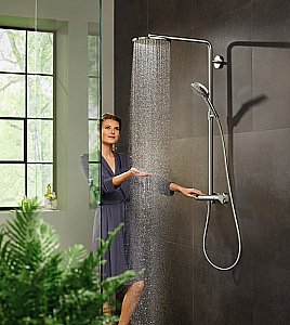 Душевая система Hansgrohe Raindance Select S Showerpipe 240 1jet PowderRain 27633000 купить в интернет-магазине сантехники Sanbest