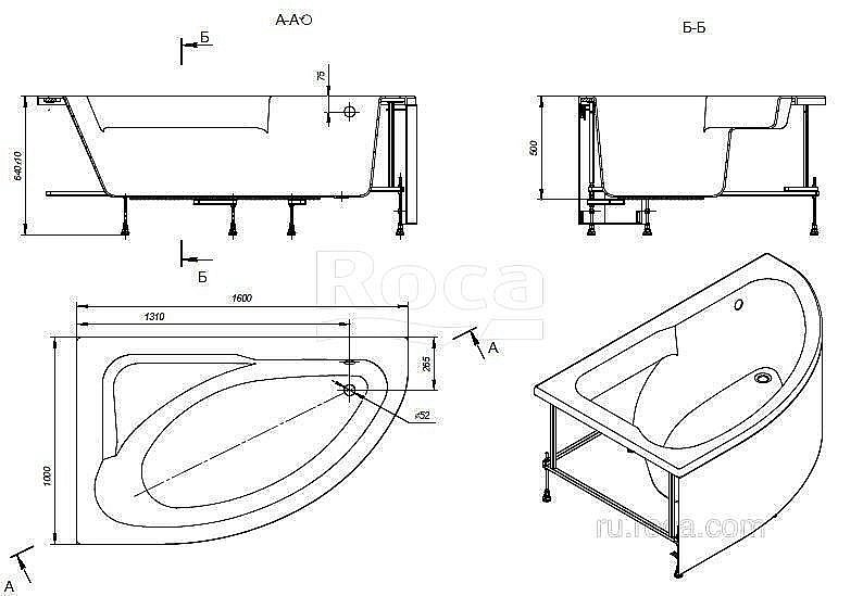 Ванна Roca Welna 160x100 купить в интернет-магазине Sanbest