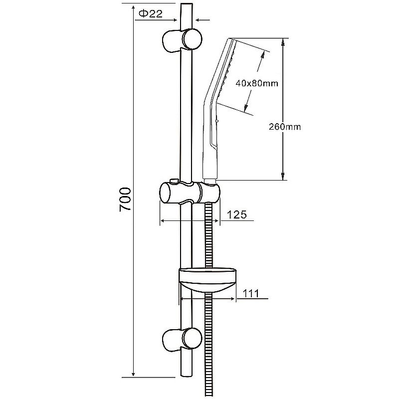 Душевой гарнитур Orange O-Shower OS710cr хром купить в интернет-магазине сантехники Sanbest