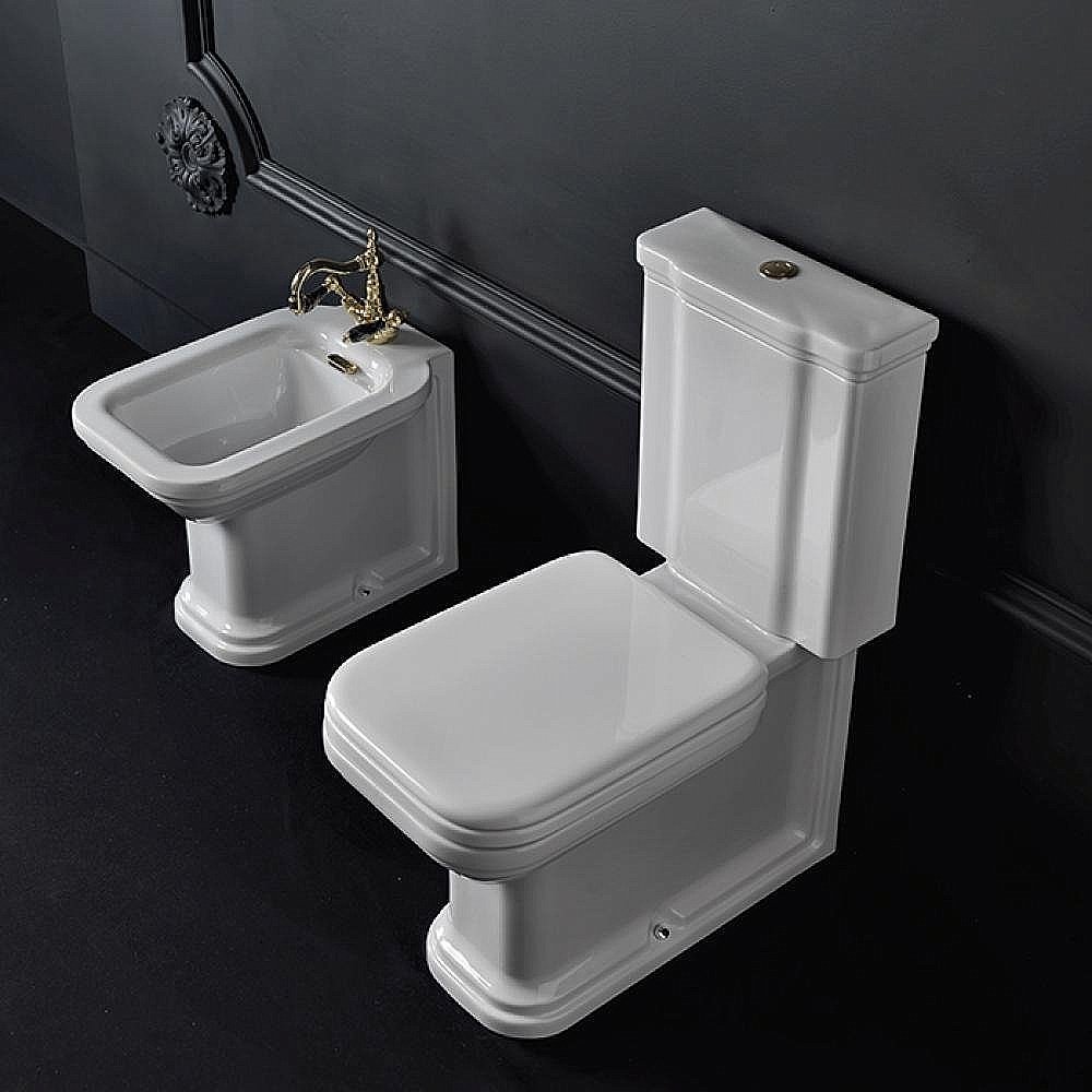 Унитаз напольный Kerasan Waldorf 4117 с бачком 4181 Белый/кнопка хром купить в интернет-магазине Sanbest