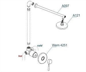 Душевая система WasserKRAFT Wern A12497 купить в интернет-магазине сантехники Sanbest