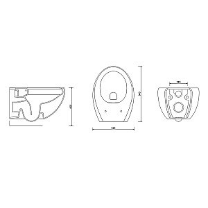 Унитаз подвесной Gural Vit ARYA AR31DAK00 безободковый купить в интернет-магазине Sanbest