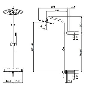 Душевая система Gattoni Circle Two 9195/PDC0 купить в интернет-магазине сантехники Sanbest