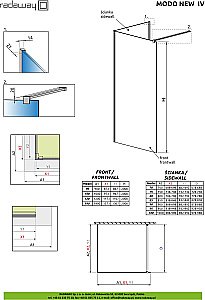 Душевое ограждение Radaway Modo Walk-In Black IV 80 389584-54-01 стекло прозрачное/профиль черный матовый купить в интернет-магазине Sanbest
