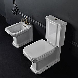 Унитаз напольный Kerasan Waldorf 4117 с бачком 4181 Белый/кнопка хром купить в интернет-магазине Sanbest