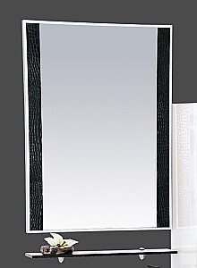 Зеркало Misty Гранд Lux 70x85 черно-белое Croco в ванную от интернет-магазине сантехники Sanbest