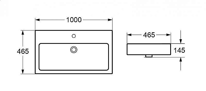 Консоль с раковиной Cezares Cadro 100 тумба черная для ванной в интернет-магазине сантехники Sanbest