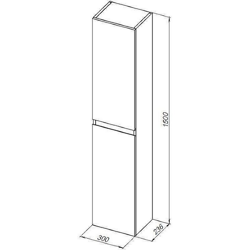 Пенал Aquanet Нота new 30 334195 дуб веллингтон табак для ванной в интернет-магазине сантехники Sanbest