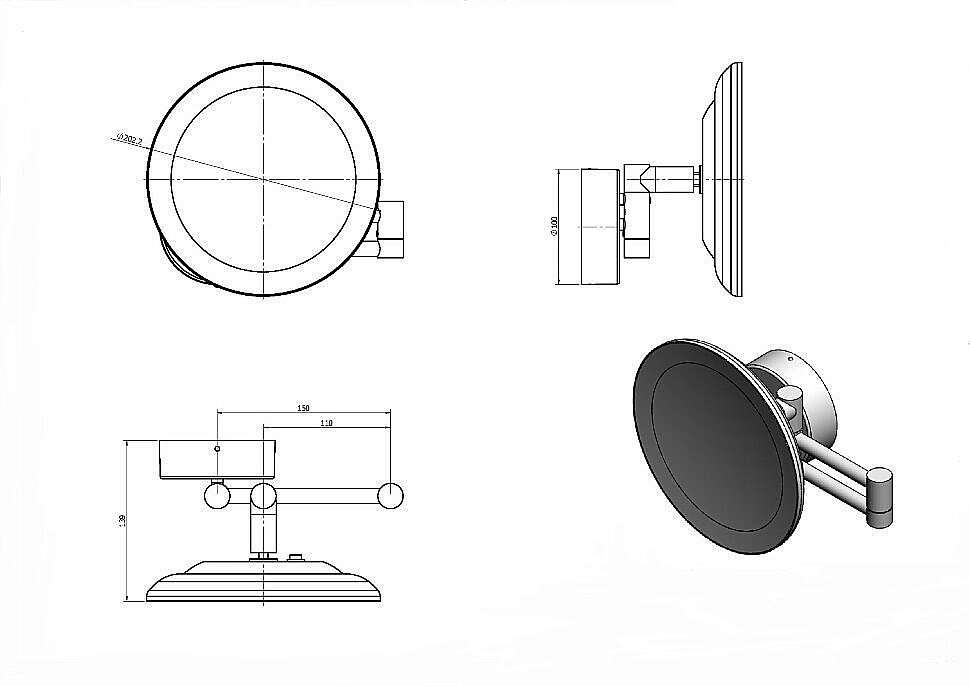 Зеркало косметическое Langberger Vico 71585-3 купить в интернет-магазине сантехники Sanbest