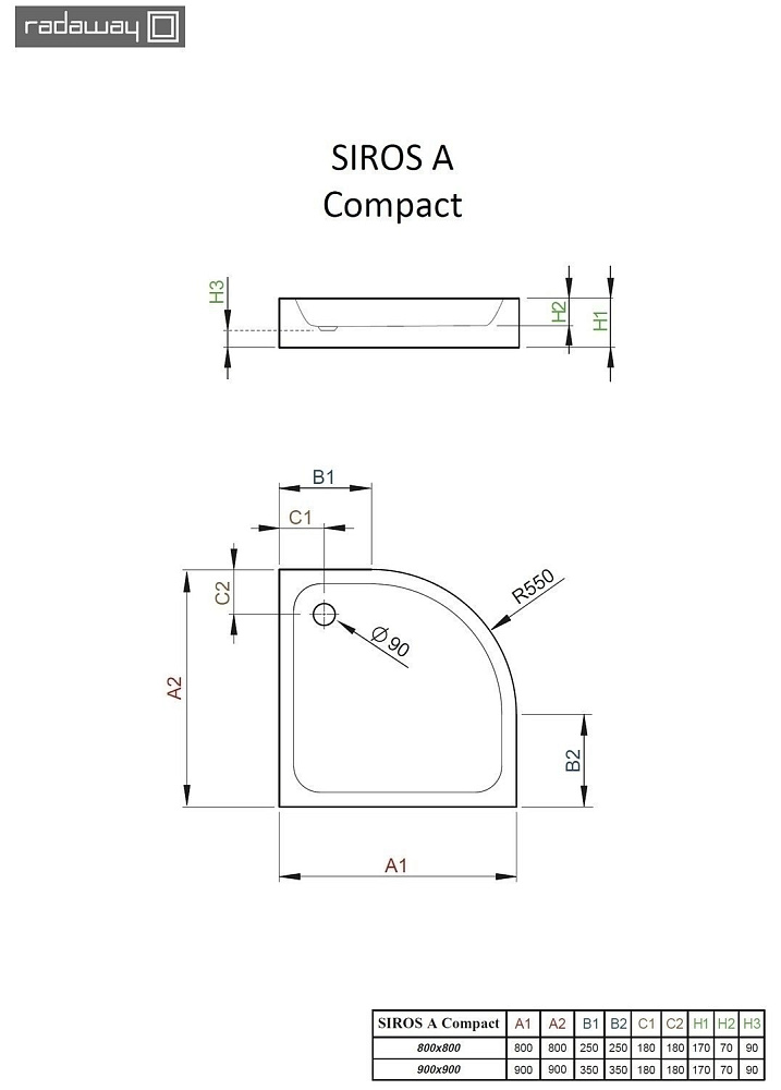 Душевой поддон Radaway Siros A Compact 80x80 купить в интернет-магазине Sanbest