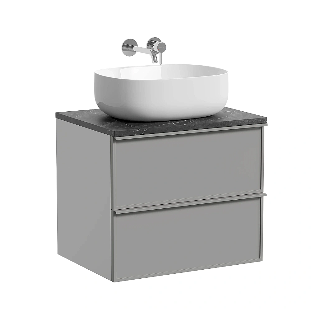 Тумба с раковиной и столешницей Sancos Velta 60 VL60WG+CN6018 теплый серый матовый/раковина белая для ванной в интернет-магазине Sanbest
