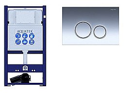 Инсталляция для унитаза Aquatek INS-0000016 с кнопкой KDI-0000018 Хром купить в интернет-магазине сантехники Sanbest