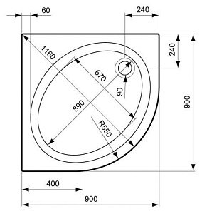 Душевой поддон Ideal Standard Connect K198401 90x90 купить в интернет-магазине Sanbest