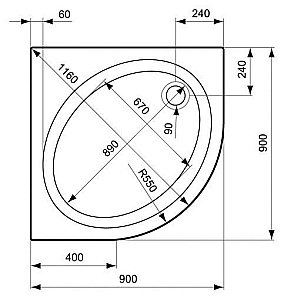 Душевой поддон Ideal Standard Connect K198401 90x90 купить в интернет-магазине Sanbest