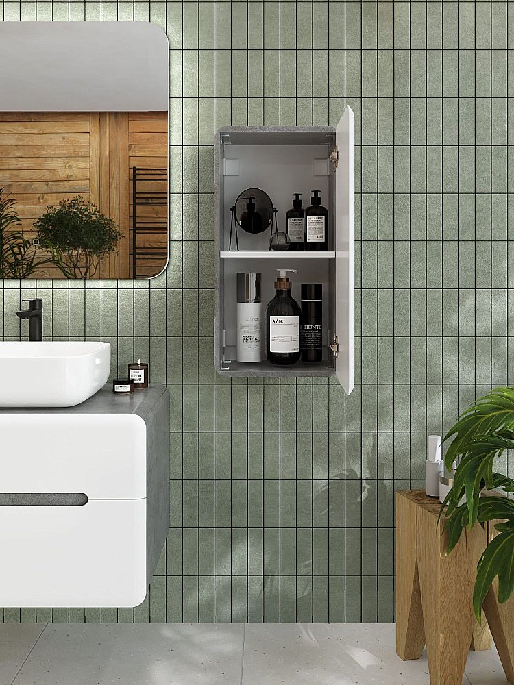 Шкаф подвесной Art&Max GENOVA 70см Бетон лофт натуральный для ванной в интернет-магазине сантехники Sanbest