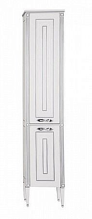 Пенал Aquanet Паола 40 белый/патина серебро для ванной в интернет-магазине сантехники Sanbest