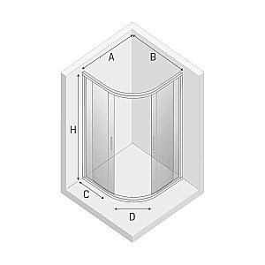 Душевой уголок NEW TRENDY NEW VARIA 90x90 K-0499 стекло прозрачное/профиль хром купить в интернет-магазине Sanbest