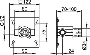 Встраиваемая часть KEUCO 59916000075 купить в интернет-магазине сантехники Sanbest
