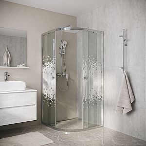 Душевой уголок Niagara Eco NG-1001-14 90х90 профиль хром/стекло мозаика купить в интернет-магазине Sanbest