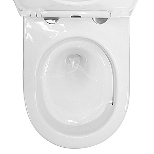 Унитаз подвесной Azario Nemi AZ-1293WH белый, безободковый, с крышкой микролифт, слив торнадо купить в интернет-магазине Sanbest