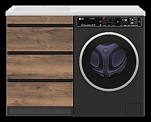 Тумба с раковиной Misty Коломбо - 60 П-Кол06060-0113Я (Раковина Гавана 120) темное дерево/серый для ванной в интернет-магазине Sanbest