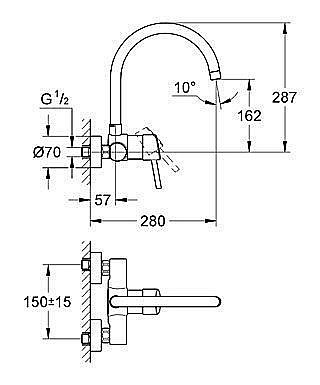 Смеситель для кухни Grohe Concetto 32667 001 купить в интернет-магазине сантехники Sanbest