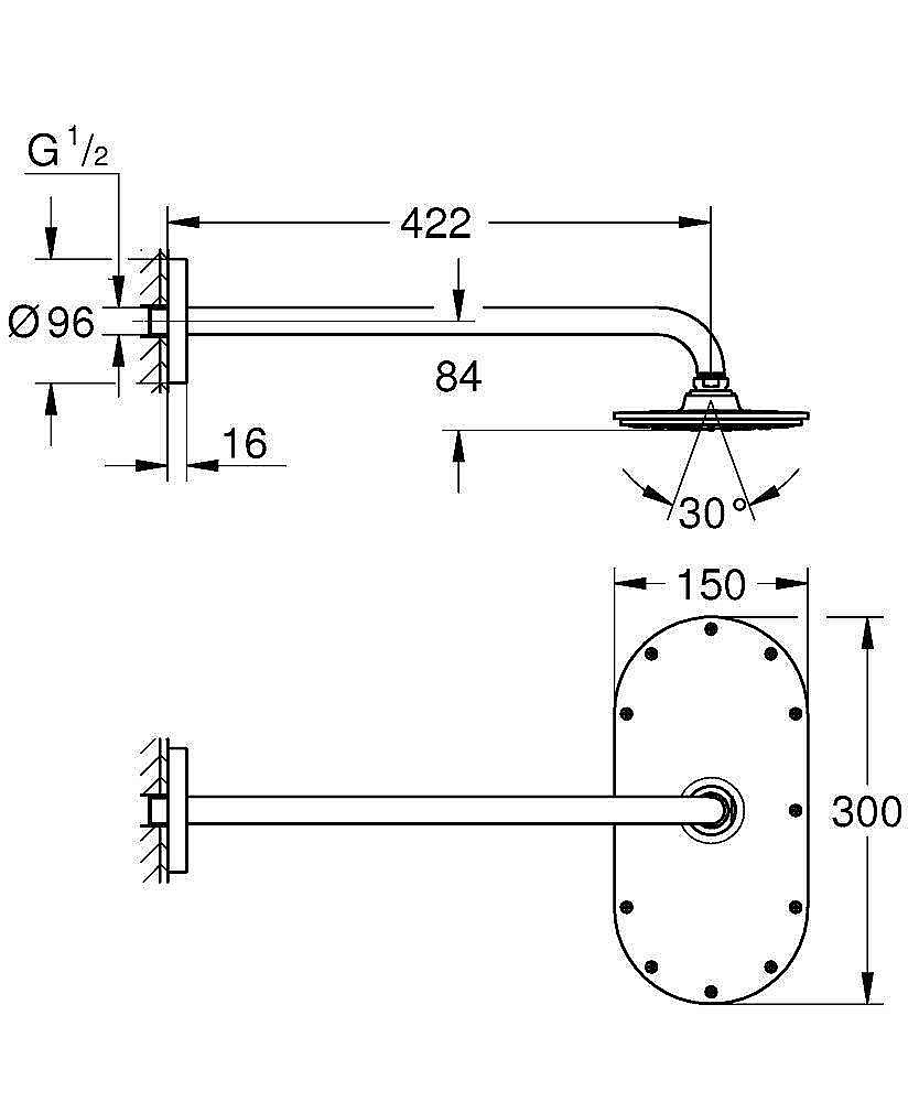 Верхний душ Grohe Rainshower Veris 26170LS0 белый купить в интернет-магазине сантехники Sanbest