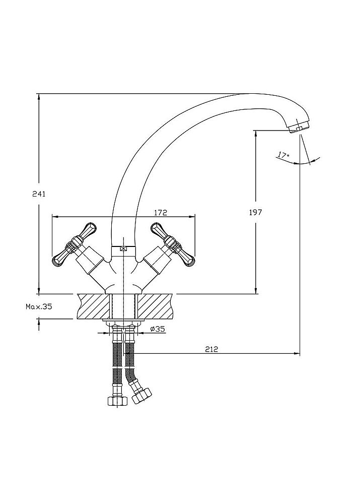 Смеситель для кухни Rush Bianki BI7650-27 купить в интернет-магазине сантехники Sanbest