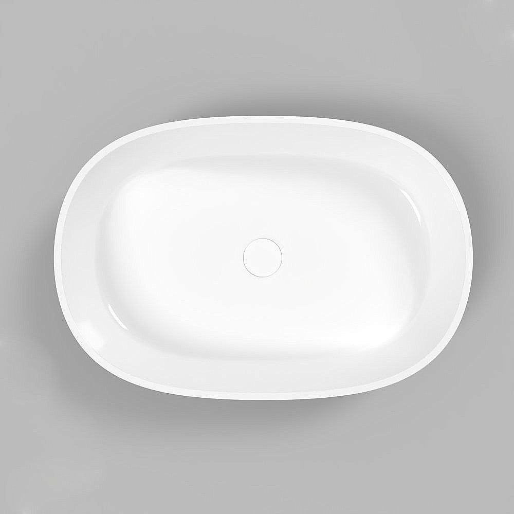 Раковина накладная WhiteCross Opal 56 0709.056038.10100 черная, белая купить в интернет-магазине Sanbest