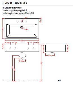 Раковина Artceram FUORI BOX 80 TFL026 01 00 bi*1 белая купить в интернет-магазине Sanbest