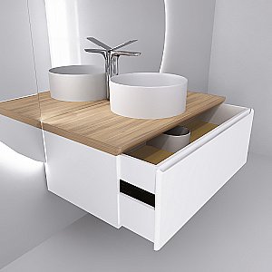 Тумба с раковиной Jorno Solis new 100 белая для ванной в интернет-магазине Sanbest