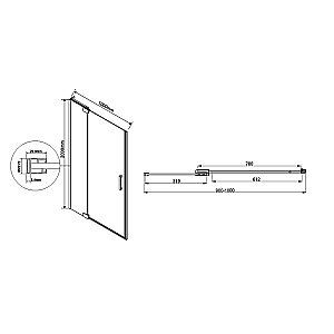 Душевая дверь Vincea Extra 100 купить в интернет-магазине Sanbest