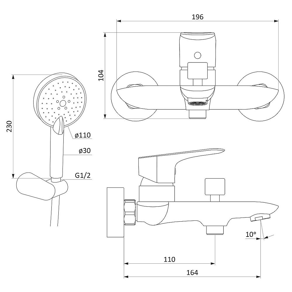 Смеситель для ванны RedBlu by Damixa Palace Grand 461300000 купить в интернет-магазине сантехники Sanbest