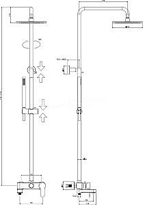 Душевая система Paffoni BLU ZCOL632NO черная матовая купить в интернет-магазине сантехники Sanbest