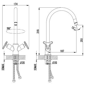 Смеситель для кухни Lemark Plus Spirit LM1905C купить в интернет-магазине сантехники Sanbest
