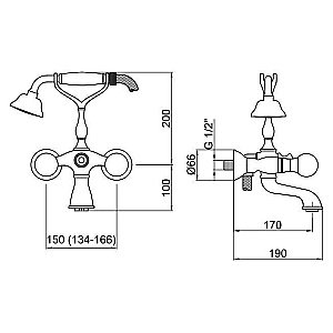 Смеситель для ванны Webert Karenina KA720201010 купить в интернет-магазине сантехники Sanbest