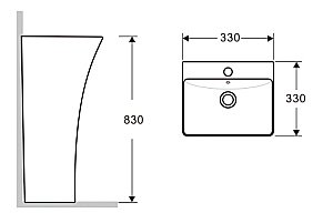 Раковина напольная Ceramalux N 33 G-515 белая купить в интернет-магазине Sanbest