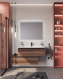 Нижняя тумба Cezares SLIDER-1000-1C-PI-NA-P орех дымчатый для ванной в интернет-магазине сантехники Sanbest