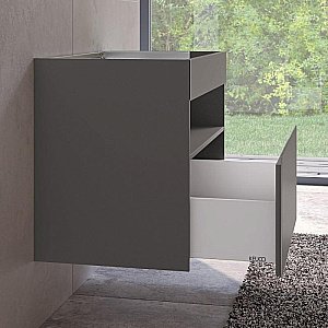 Тумба с раковиной KEUCO STAGELINE 32862290000 80 без отверстий под смеситель, инокс матовый для ванной в интернет-магазине Sanbest