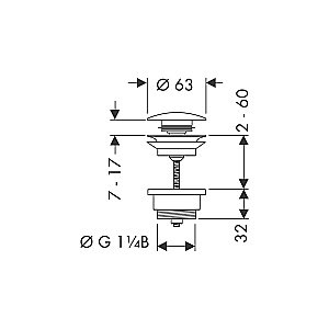 Донный клапан Hansgrohe 50100700 купить в интернет-магазине сантехники Sanbest
