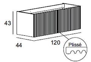 Тумба с раковиной Cezares Premium Plisse 121х45 Grigio nuvola для ванной в интернет-магазине Sanbest