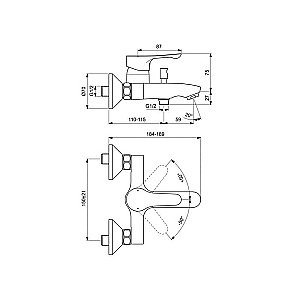 Набор смесителей Ideal Standard Ceraflex Alpha BD003AA купить в интернет-магазине сантехники Sanbest