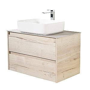 Тумба с раковиной и столешницей BelBagno KRAFT 80 Rovere Galifax Bianco для ванной в интернет-магазине Sanbest