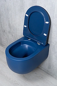 Унитаз подвесной GID Tr2133TF-BUM 62301Y безободковый, слив торнадо, с крышкой микролифт, синий матовый купить в интернет-магазине Sanbest