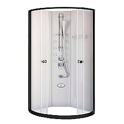 Душевое ограждение Радомир Паола 103х103 профиль черный/стекла матовые купить в интернет-магазине сантехники Sanbest