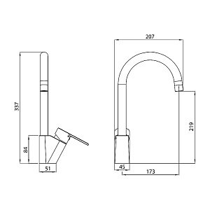 Смеситель для кухни Koller Pool Kvadro Arc KA0500 купить в интернет-магазине сантехники Sanbest