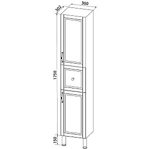 Пенал Iddis Oxford 36 OXF36N0i97 синий для ванной в интернет-магазине сантехники Sanbest
