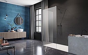 Душевое ограждение Radaway Modo Walk-In Black IV 80 389584-54-01 стекло прозрачное/профиль черный матовый купить в интернет-магазине Sanbest