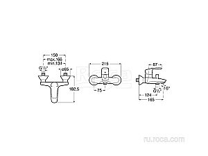 Смеситель для ванны Roca Monodin-N 5A0298C0M купить в интернет-магазине сантехники Sanbest