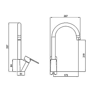 Смеситель для кухни Koller Pool Kvadro Arc KA0500 купить в интернет-магазине сантехники Sanbest